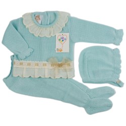 CONJUNTO BEBE 3/PIEZAS PUNTO