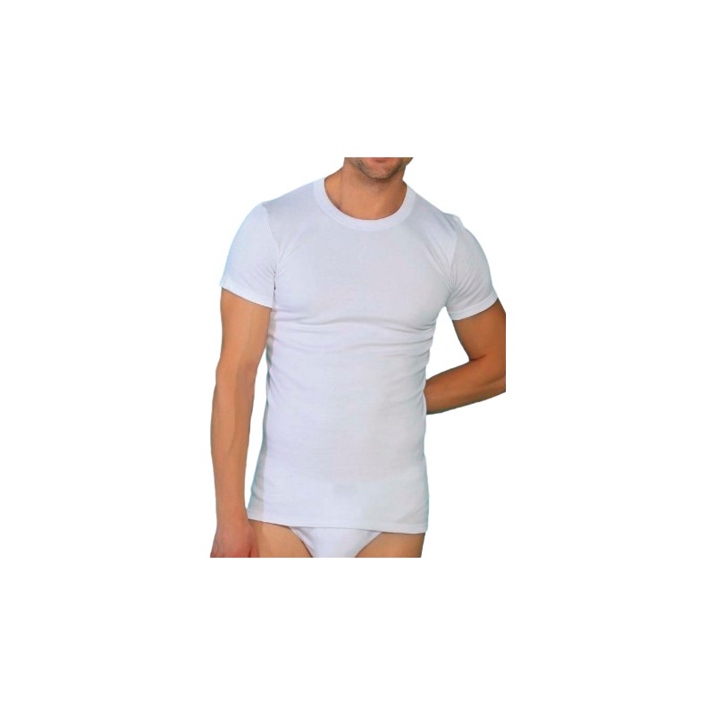 CAMISETA HOMBRE M/CORTA FELPA C/REDONDO