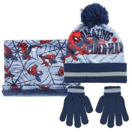 Conjunto Spiderman gorro, guantes y cuello y
