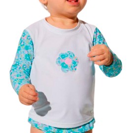 Camiseta Baño Bebé Manga Larga Flores